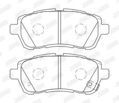 Фото автозапчастини комплект гальмівних колодок передній DAIHATSU SIRION; FORD FIESTA VI; MAZDA 2; SUZUKI SWIFT V 1.0-1.6D 01.05- Jurid 573745J