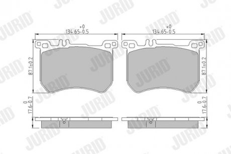 Комплект тормозных колодок передняя MERCEDES S (W222, V222, X222), SL (R231) 2.9D-4.7 01.12- Jurid 573797J