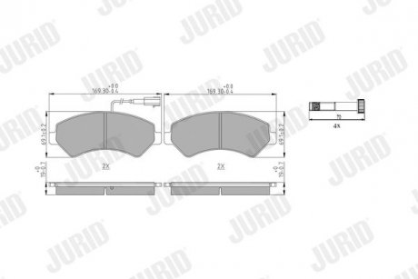 Гальмівні колодки передні Fiat Ducato / Citroen Jumper / Peugeot Boxer Jurid 573849J (фото 1)