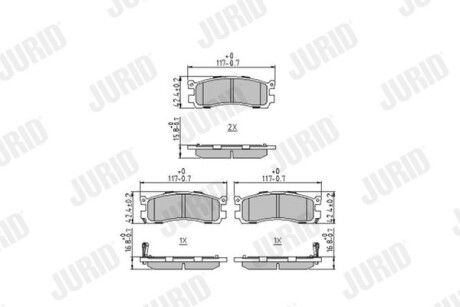 Фото автозапчасти гальмівні колодки задні Mazda 929 III, E, Xedos 9 Jurid 573914J