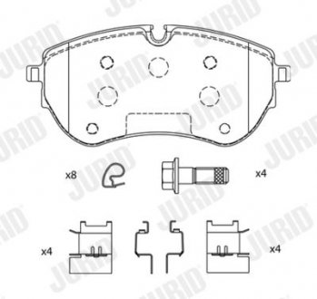 Фото автозапчасти колодки гальмівні (передні) VW Amarok 10- Jurid 574046J