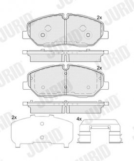 Гальмівні колодки передні Hyundai H350 (2015->) Jurid 574145J