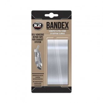 Стрічка клейка високотемпературна для ремонту вихлопної системи Bandex срібляста 100 см х 5 см K2 B305