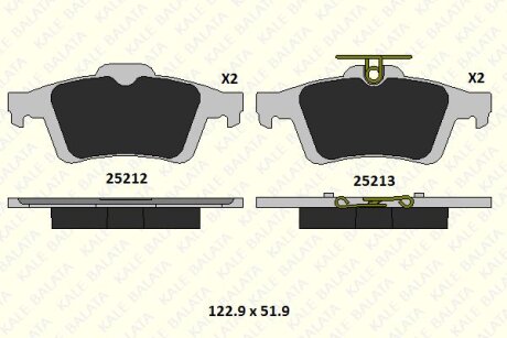 Фото автозапчасти колодки гальмівні (задні) Ford Connect/Focus III 10- (Teves) Q+ KALE BALATA 2521216105