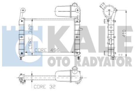 Фото автозапчасти kale fiat радіатор охолодження двиг. tempra, tipo 1.4/1.6 88- KALE OTO RADYATOR 101500