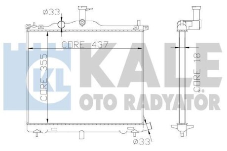 Фото автозапчасти kale hyundai радіатор охолодження i10 1.0/1.2 08- KALE OTO RADYATOR 341975