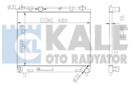 Фото автозапчастини kale toyota радіатор охолодження yaris 1.4 d-4d 05- KALE OTO RADYATOR 342140