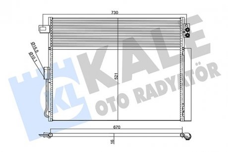 Фото автозапчасти радиатор кондиционера Jeep Grand Cherokee IV (With Oil Cooler) KALE OTO RADYATOR 343185