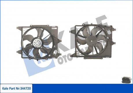 Вентилятор охлаждения радиатора с кожухом Renault Clio I, Clio Ii, Symbol I Fan KALE OTO RADYATOR 344720