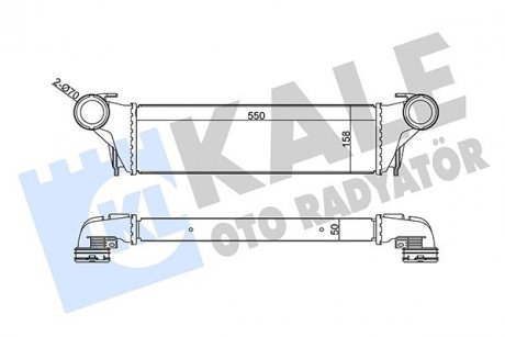 Радіатор інтеркулера BMW X5 (E53) 3.0D 03-06 KALE OTO RADYATOR 344845 (фото 1)