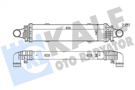 Радіатор інтеркулера MB C-class (W204)/E-class (W212) 08-16 (OM651/OM642/M274) KALE OTO RADYATOR 345015