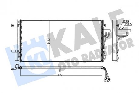 KALE HYUNDAI Радіатор кондиціонера (конденсатор) з осушувачем Grandeur, NF V 2.0/2.2CRDi 06- KALE OTO RADYATOR 345445