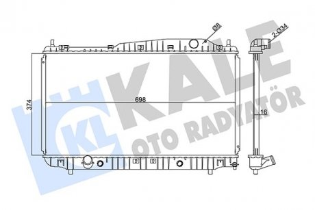 CHEVROLET Радиатор охлаждения Evanda 2.0 02- KALE OTO RADYATOR 345885 (фото 1)