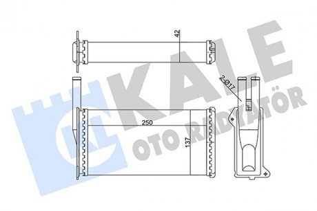 Фото автозапчастини kale ford радиатор отопления escort vi,scorpio i,ii,sierra KALE OTO RADYATOR 346760