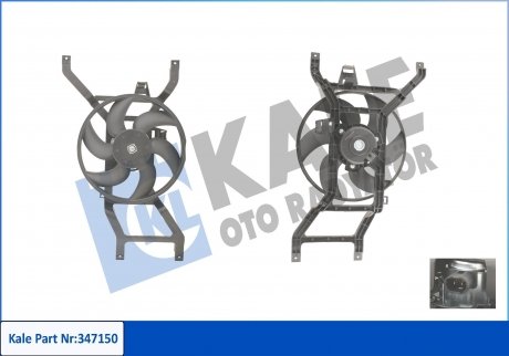 Фото автозапчасти вентилятор охлаждения радиатора с кожухом Dacia Logan KALE OTO RADYATOR 347150