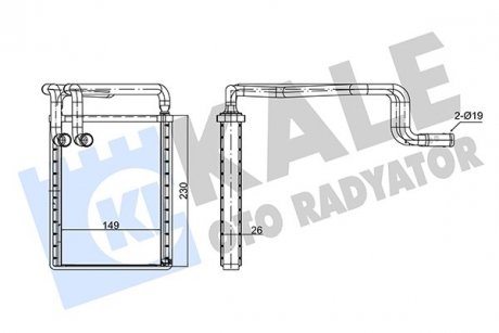 HYUNDAI Радиатор отопления Grandeur,Sonata VI 06- KALE OTO RADYATOR 347410 (фото 1)