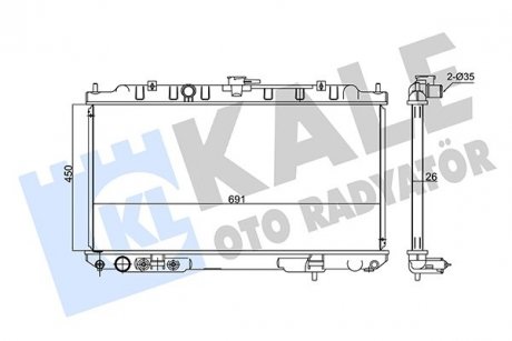 KALE NISSAN Радиатор охлаждения X-Trail 2.0/2.5 01- KALE OTO RADYATOR 348020