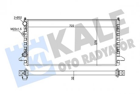 VW Радіатор охолодження Passat 1.6/2.8 90- KALE OTO RADYATOR 348295 (фото 1)