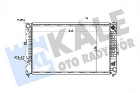 KALE VW радіатор охолодження Audi A4 95-,Audi A6,Passat 96 2.4/2.8 96- KALE OTO RADYATOR 348310