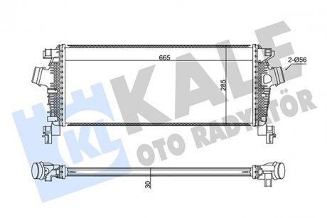 Радіатор інтеркулера Opel Insignia A/Zafira 1.4-1.6 11- (285x665x30) KALE OTO RADYATOR 350925 (фото 1)
