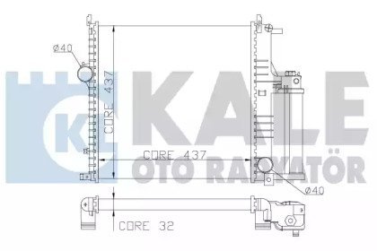 FIAT радіатор охолодження Grande Punto 1.3d 08-,Opel Corsa D 1.0/1.4 06- KALE OTO RADYATOR 352100 (фото 1)