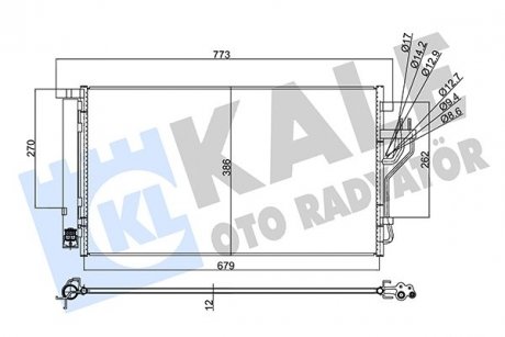 Радиатор кондиционера Hyundai IX35, Kia Carens IV, Sportage KALE OTO RA KALE OTO RADYATOR 353105