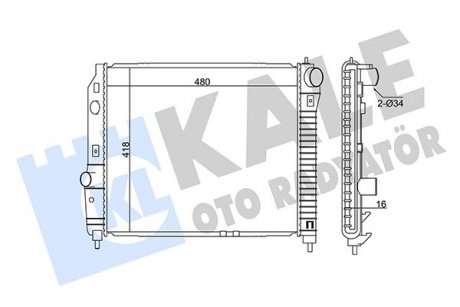 KALE CHEVROLET радіатор охолодження Aveo 1.2/1.5 05-Daewoo KALE OTO RADYATOR 354800