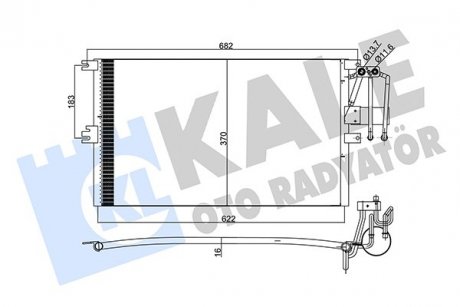 Радіатор кондиціонера Opel Vectra B 95-02 KALE OTO RADYATOR 358205 (фото 1)