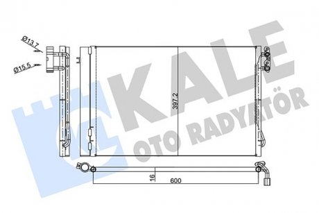 BMW радіатор кондиціонера 1E81/87,3 E90,X1 E84 KALE OTO RADYATOR 376600 (фото 1)