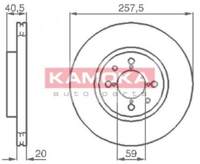 Гальмівний диск KAMOKA 1031042 (фото 1)