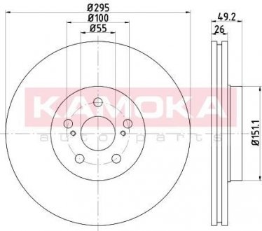 Фото автозапчасти гальмiвнi диски TOYOTA AVENSIS(T25) 03-08 KAMOKA 1031116