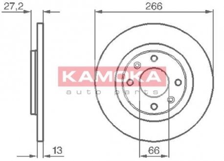 Фото автозапчасти гальмiвнi диски CITROEN BERLINGO 96-/PEUGEOT PARTNER 96- KAMOKA 1032000