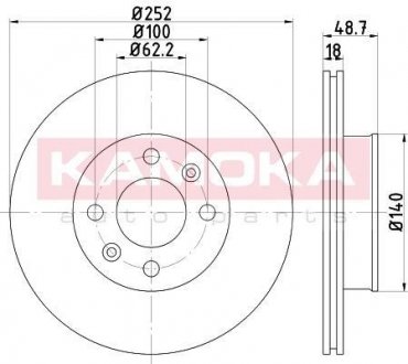 Фото автозапчастини гальмiвнi диски Hyundai i10 07-18/Kia PICANTO I 05-11 KAMOKA 103207