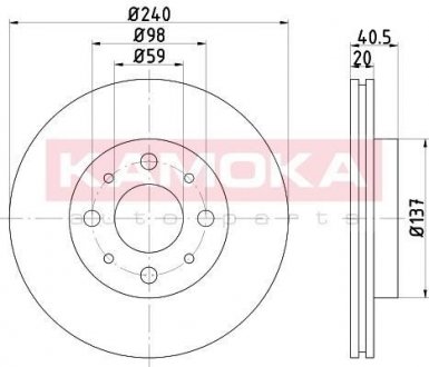 Гальмiвнi диски Fiat 500/Panda 03- KAMOKA 103215