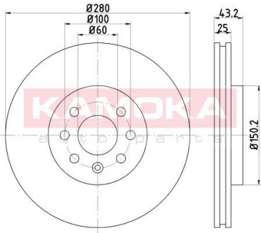 Фото автозапчасти гальмiвнi диски Opel Combo 01- KAMOKA 103258