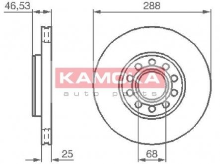 Гальмівний диск KAMOKA 1033354 (фото 1)