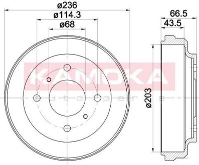 Фото автозапчастини барабан задній Almera N16 00-01, Primera P11 95-01 задній барабан KAMOKA 104039