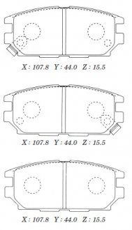 Колодки дисковые задние Galant 4WD E88A 92-,Sigma F07W 93- зад KASHIYAMA D6049M (фото 1)
