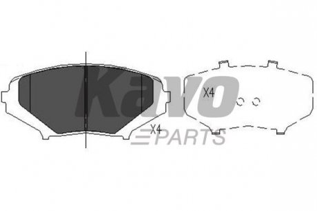 Гальмівні колодки, дискове гальмо (набір) KAVO PARTS KBP-4546