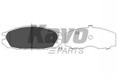 Гальмівні колодки, дискове гальмо (набір) KAVO PARTS KBP-6510
