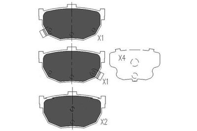 Гальмівні колодки, дискове гальмо (набір) KAVO PARTS KBP6544 (фото 1)