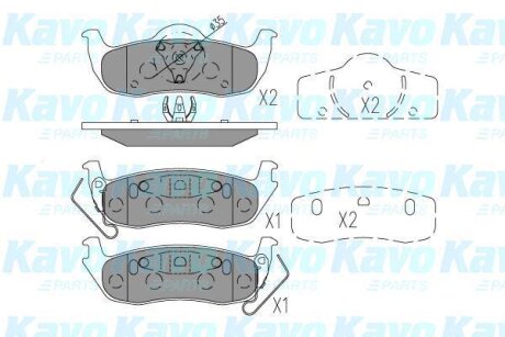 Фото автозапчасти jeep тормозные колодки задн.grand cherokee 05- KAVO PARTS KBP6606