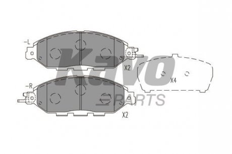 Колодки тормозные (передние) Nissan Pathfinder 2.5/3.5 4WD 13- KAVO PARTS KBP-6623