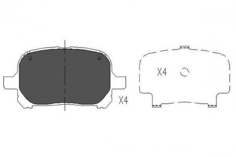 Колодки тормозные (передние) Toyota Camry/ Lexus ES 96-06 (Akebono) KAVO PARTS KBP-9051 (фото 1)