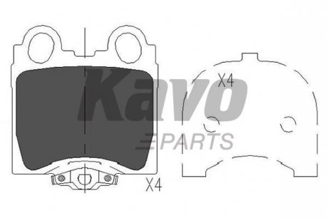 TOYOTA Тормозные колодки задн.Lexus GS/IS 97- KAVO PARTS KBP-9066 (фото 1)