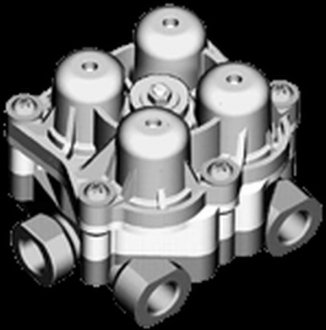 Клапан четырехконтурный IKARUS, SOLARIS, VOLVO, MAN M16x1,5/M22x1,5mm P(MAX)=20 BAR Knorr-Bremse AE 4612