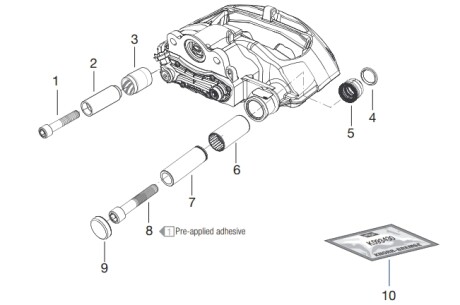 Фото автозапчасти ремкомплект суппорта SN6 - SN7 (направл.+бд.) Knorr-Bremse K001915