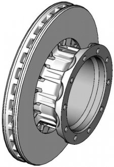 Тормозной диск задний левый/правый (431,8 мм x 45 мм) MAN E2000, LION´S STAR, TGM I, TGS I, TGX I 05.00- Knorr-Bremse K 069333 (фото 1)