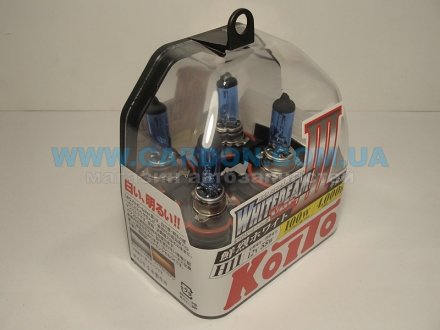 Фото автозапчастини лампа White Beam (2 шт.) H11 12V 55W (100W) 4000K Koito P0750W