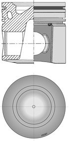 Поршень (діаметр 107 мм, стандартний) DAF CF 65, LF 45, LF 55; SOLARIS ALPINO, URBINO FR103S1-ISBe6-250B 06.02- KOLBENSCHMIDT 41 475 600 (фото 1)